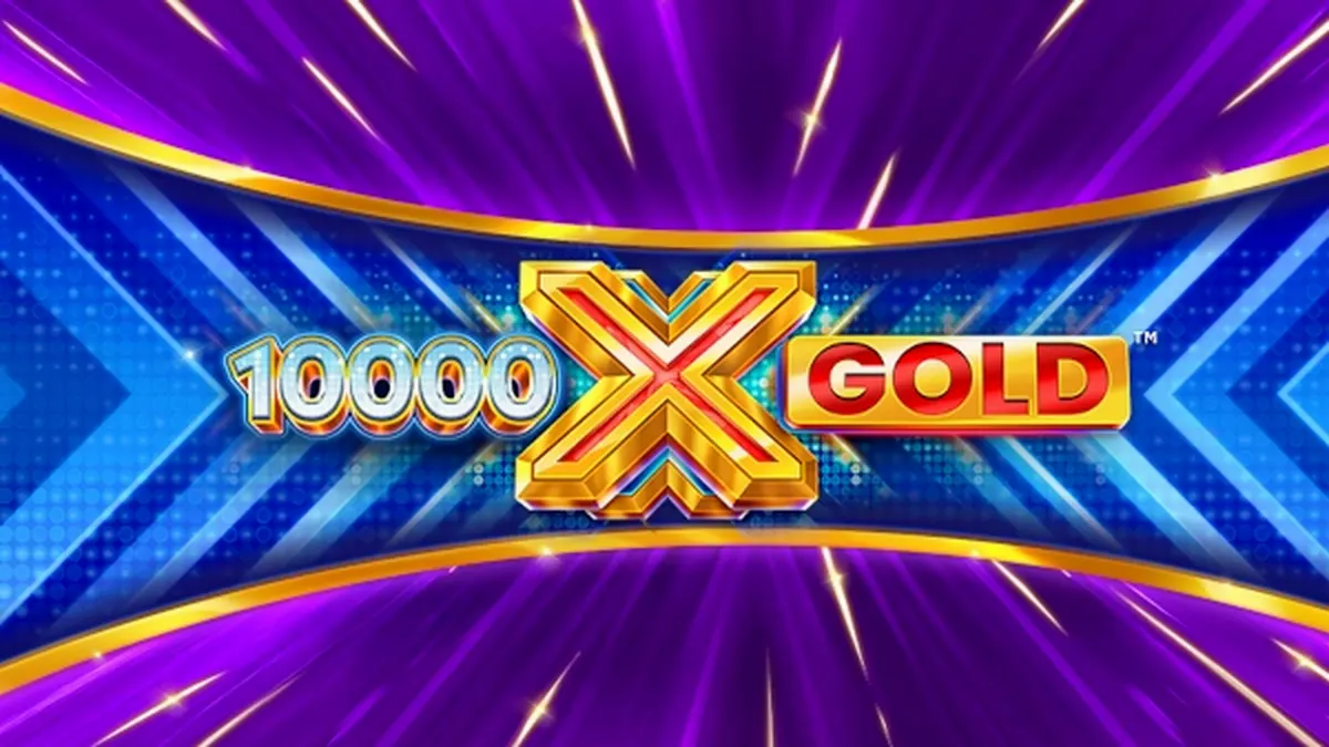 Mobile screen na nagpapakita ng 10,000 X Gold slot gameplay
