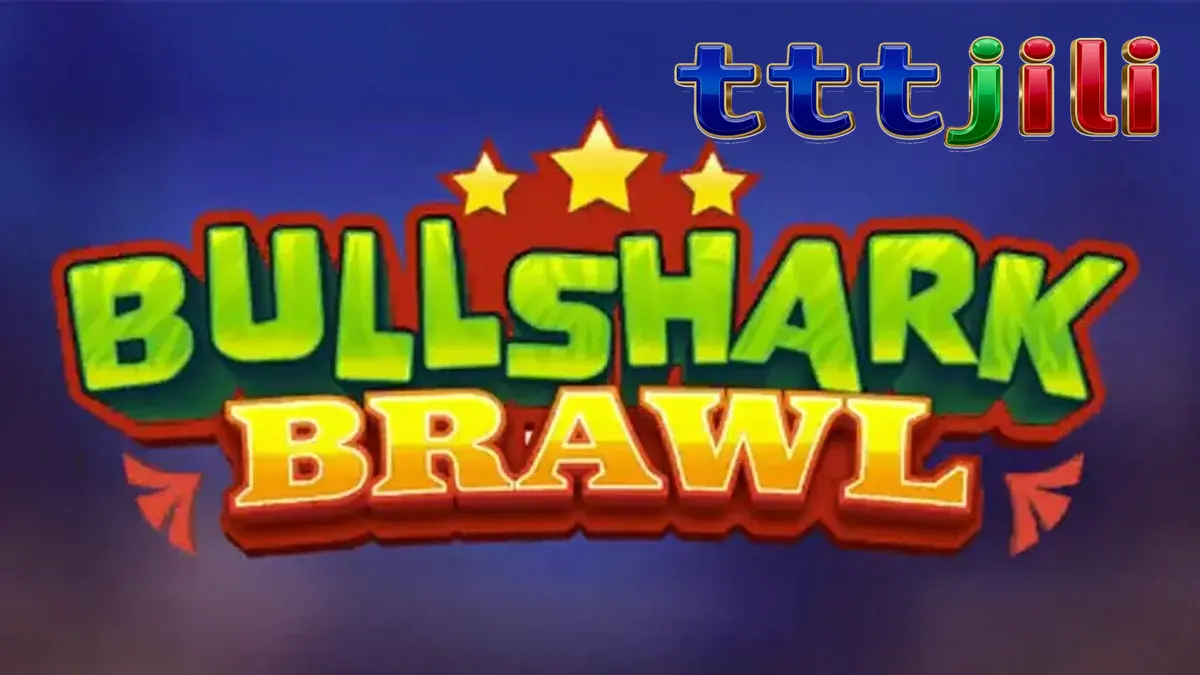 Isang makulay na eksena mula sa Bullshark Brawl slot na nagpapakita ng mga luchador shark sa isang underwater wrestling ring.